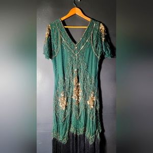 Green Beaded Dress